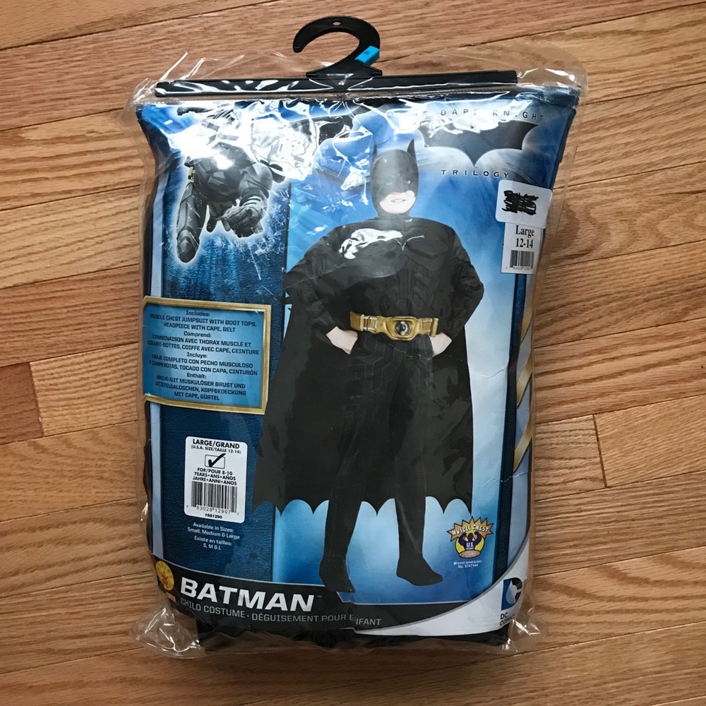 Child Batman costume w/ mask/cape & belt included.